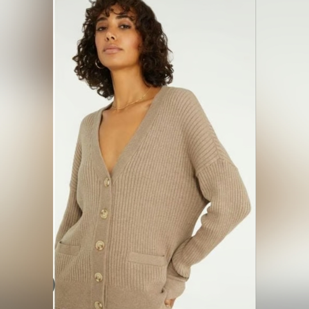 Sanctuary Women's Beige Button-Up Cardigan